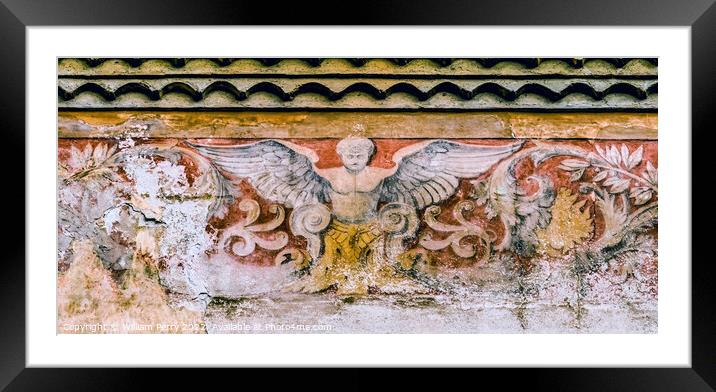 Angel Fresco Cathedral Church Nimes Gard France Framed Mounted Print by William Perry