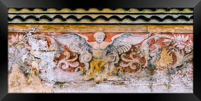 Angel Fresco Cathedral Church Nimes Gard France Framed Print by William Perry