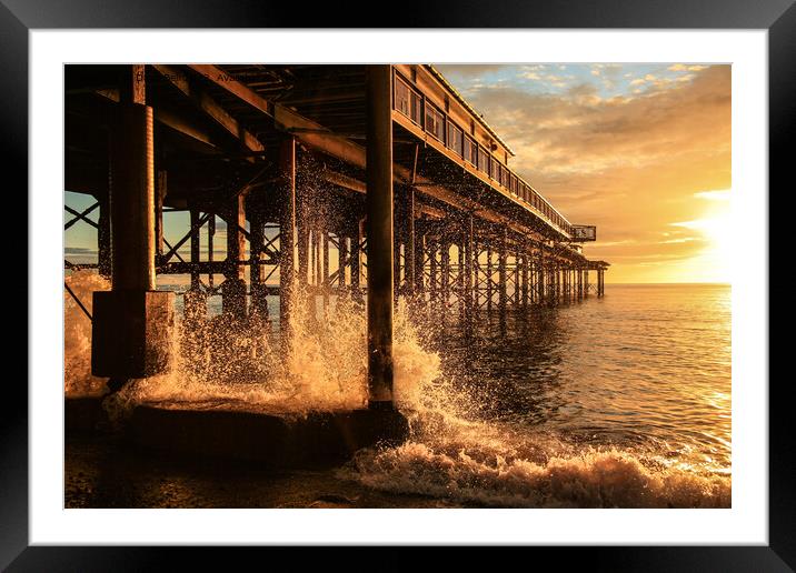 Teignmouth Pier at Sunrise Framed Mounted Print by Dave Bell