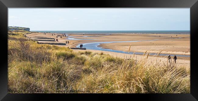 A view over Hunstanton beach, North Norfolk coast Framed Print by Chris Yaxley