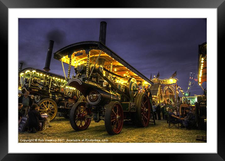 Showmans Engine by night Framed Mounted Print by Rob Hawkins