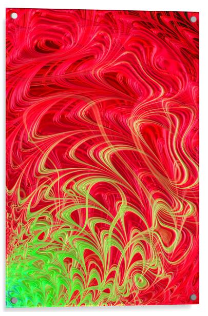 Fractal Fire Acrylic by Vickie Fiveash