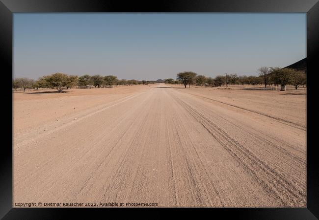 Gravel Track Highway in Namibia near Omatjette Framed Print by Dietmar Rauscher