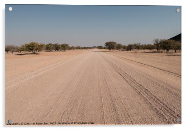 Gravel Track Highway in Namibia near Omatjette Acrylic by Dietmar Rauscher