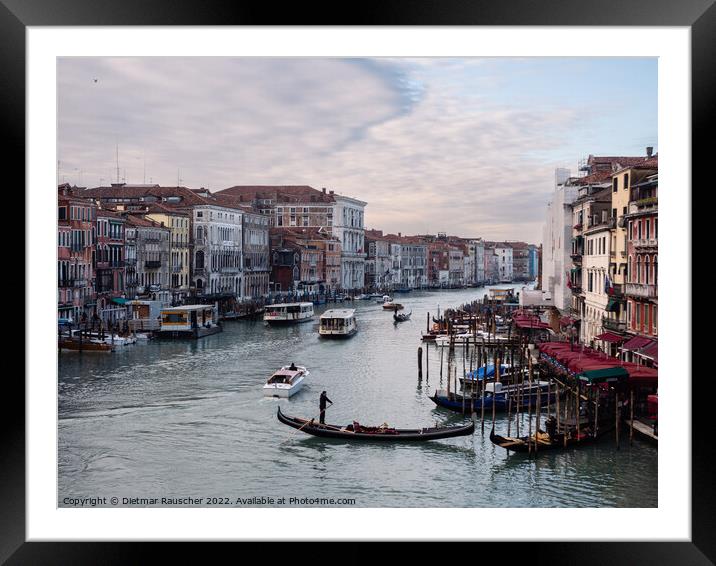 Grand Canal of Venice from Rialto Bridge in Winter Framed Mounted Print by Dietmar Rauscher