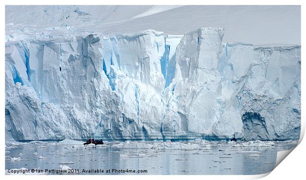 Antarctica Glacier breaks free Print by Ian Pettigrew
