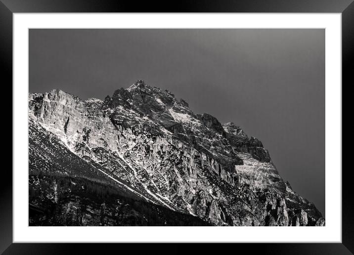 Punta Sorapiss Mountain Peak in Cortina d'Ampezzo, Italy Framed Mounted Print by Dietmar Rauscher