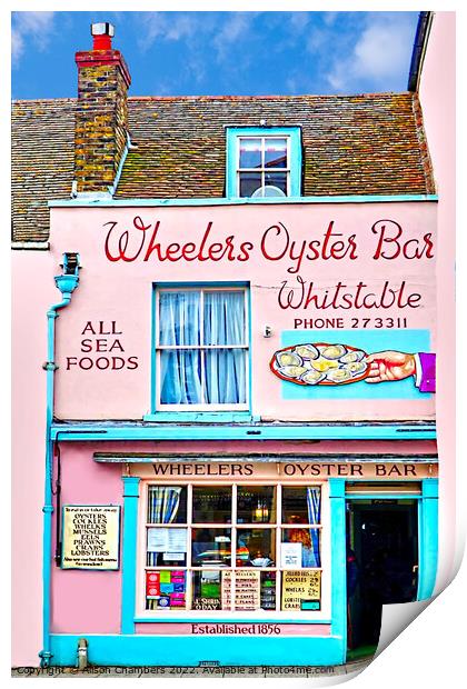 Wheelers Oyster Bar Print by Alison Chambers