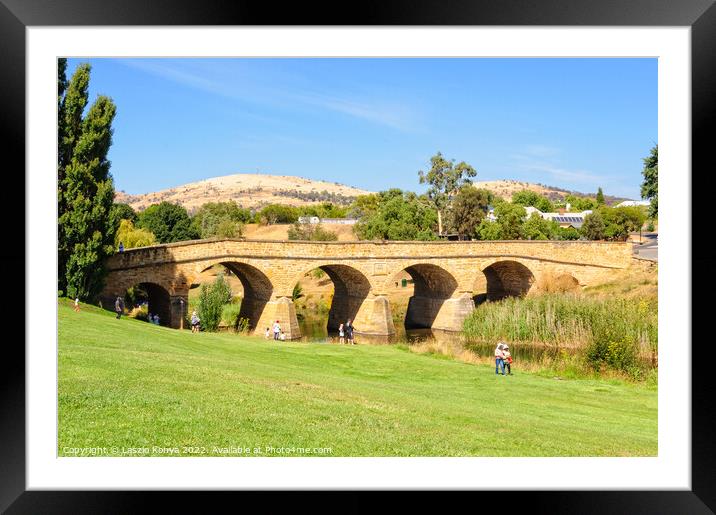 Sandstone arches over the Coal River - Richmond Framed Mounted Print by Laszlo Konya