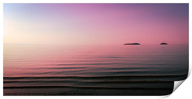 Majestic Sunrise over the Welsh Coastline Print by David McGeachie