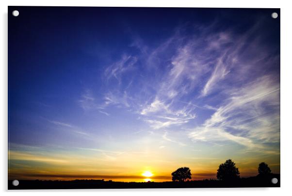 Majestic Sunset Silhouette Acrylic by David McGeachie