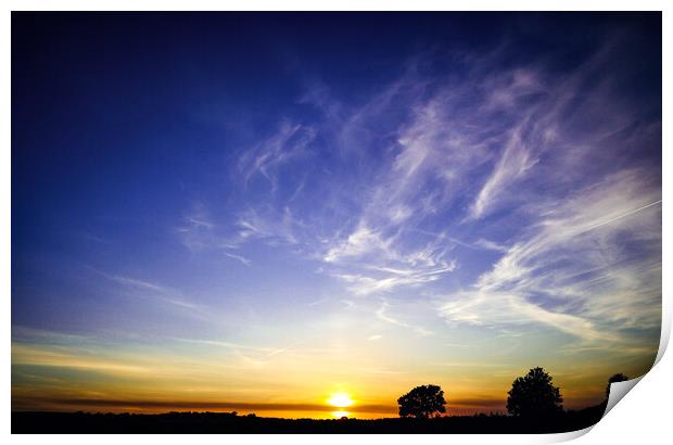 Majestic Sunset Silhouette Print by David McGeachie