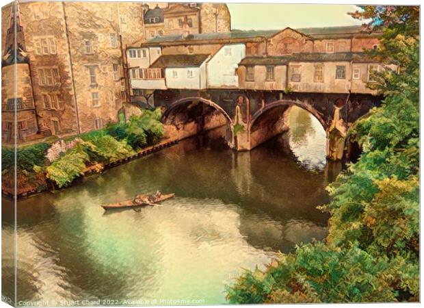Canoeing in Bath Canvas Print by Stuart Chard