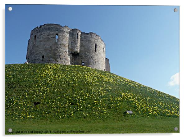 City of York Clifford's Tower Historic building. Acrylic by Robert Gipson