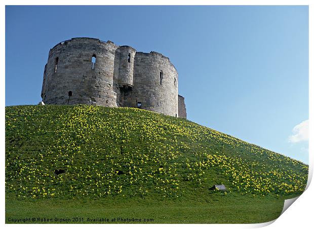 City of York Clifford's Tower Historic building. Print by Robert Gipson