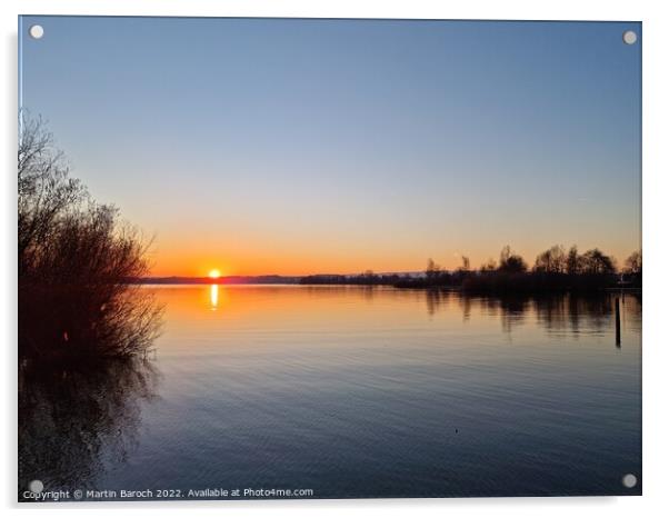 Lake Zug Sunset Acrylic by Martin Baroch