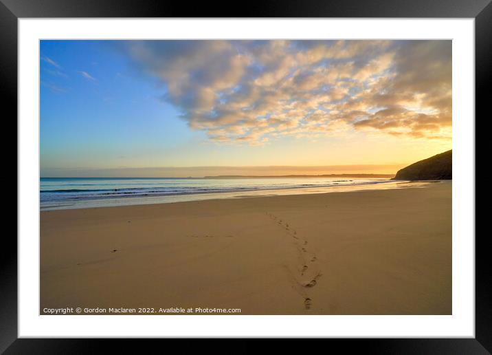 Sunrise, Carbis Bay Beach, St Ives, Cornwall Framed Mounted Print by Gordon Maclaren