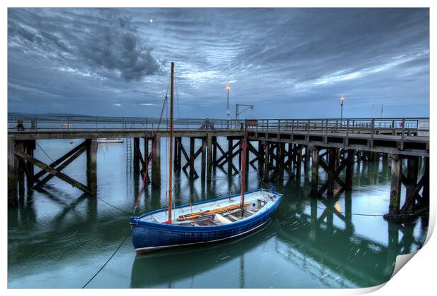Aberdovey Jetty and Boat Print by Dave Urwin