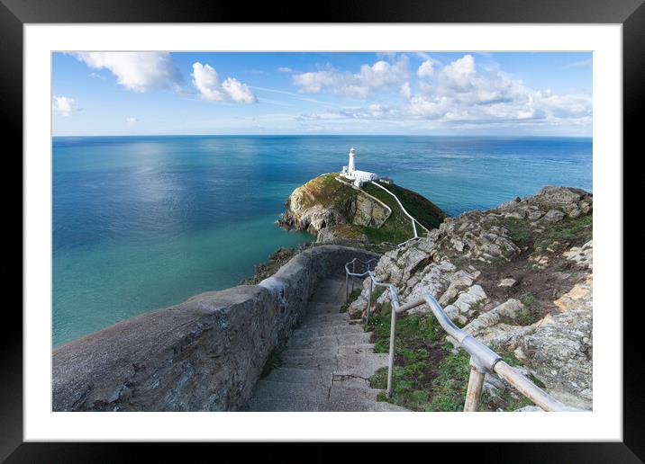 south stack anglesey Framed Mounted Print by Kevin Winter