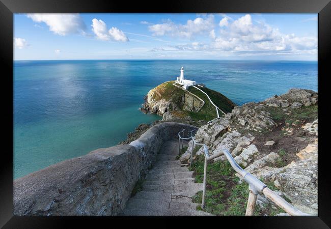 south stack anglesey Framed Print by Kevin Winter