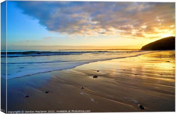Sunrise, Carbis Bay Beach, St Ives, Cornwall Canvas Print by Gordon Maclaren