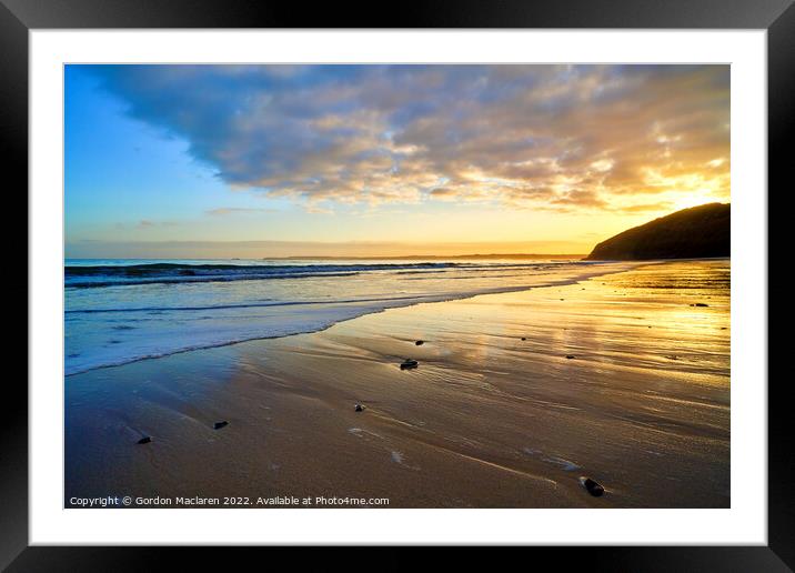Sunrise, Carbis Bay Beach, St Ives, Cornwall Framed Mounted Print by Gordon Maclaren