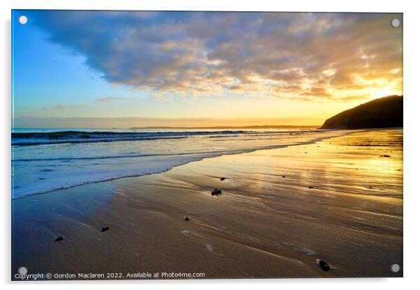 Sunrise, Carbis Bay Beach, St Ives, Cornwall Acrylic by Gordon Maclaren