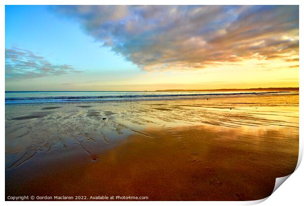 Sunrise, Carbis Bay Beach, St Ives, Cornwall Print by Gordon Maclaren