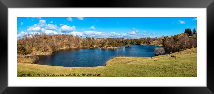 Tarn Hows Panorama Framed Mounted Print by Keith Douglas