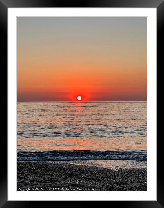Sunset on the Beach Framed Mounted Print by Alix Forestier