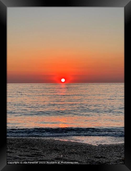 Sunset on the Beach Framed Print by Alix Forestier