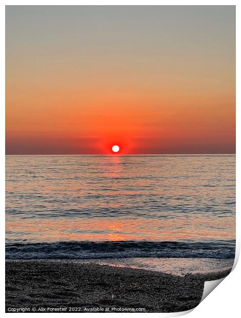 Sunset on the Beach Print by Alix Forestier