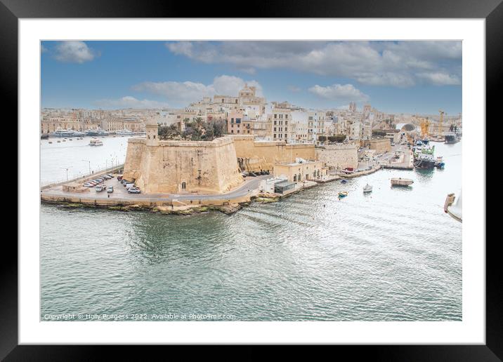Malta's Historic Panoramic View Framed Mounted Print by Holly Burgess