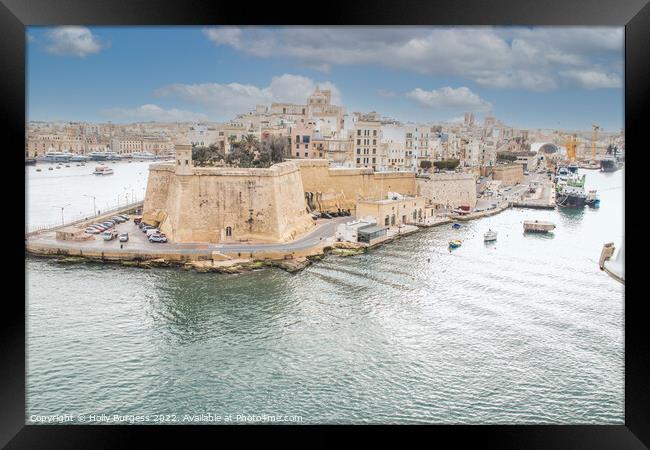 Malta's Historic Panoramic View Framed Print by Holly Burgess