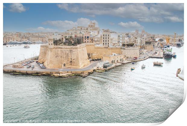 Malta's Historic Panoramic View Print by Holly Burgess
