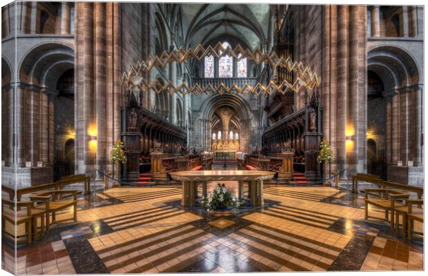 Hereford Cathedral Canvas Print by Dave Urwin