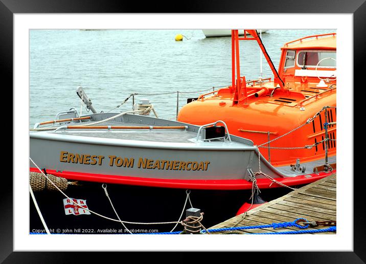 Restored Lifeboat, Wells Next The Sea. Framed Mounted Print by john hill