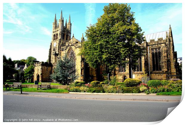Cathedral of the Peak, Tideswell, Derbyshire. Print by john hill