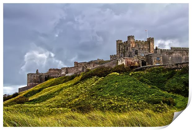 Bamburgh Castle Stormy Skies Print by Northeast Images