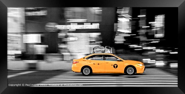 NYC Cab Colour popped Framed Print by Paul Hopes