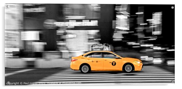 NYC Cab Colour popped Acrylic by Paul Hopes