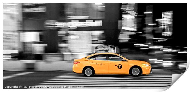 NYC Cab Colour popped Print by Paul Hopes