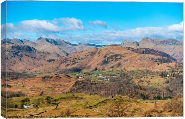 Little Langdale from Black Fell Canvas Print by Keith Douglas