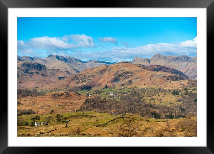 Little Langdale from Black Fell Framed Mounted Print by Keith Douglas