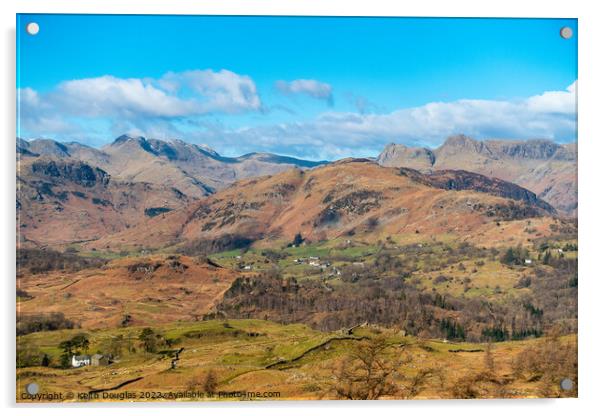 Little Langdale from Black Fell Acrylic by Keith Douglas