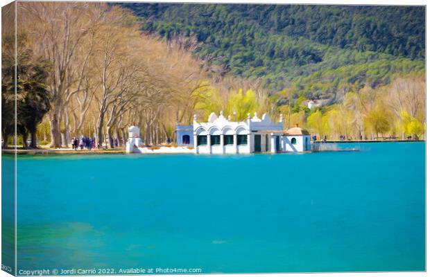 View of one of the fisheries of Lake Banyoles - 2 - Picturesque  Canvas Print by Jordi Carrio