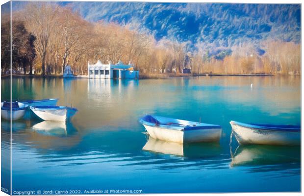 Reflections of Banyolas in Blue - CR2201-6614-PIN Canvas Print by Jordi Carrio