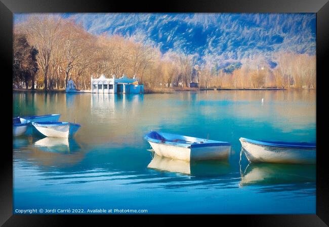 Reflections of Banyolas in Blue - CR2201-6614-PIN Framed Print by Jordi Carrio