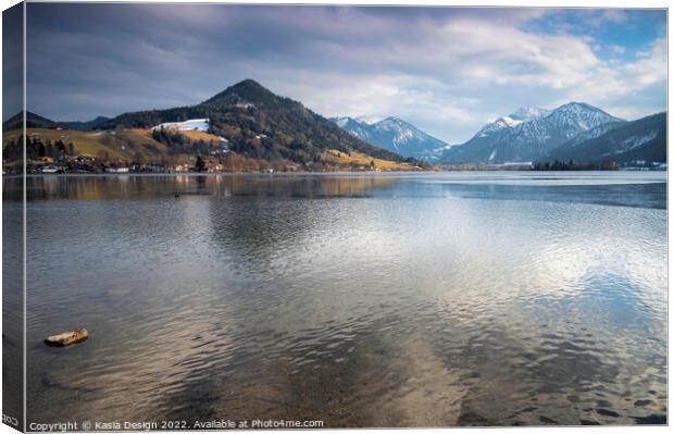 Winter afternoon, Schliersee, Bavaria, Germany Canvas Print by Kasia Design