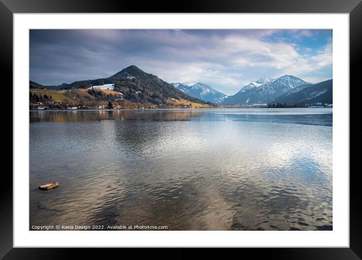 Winter afternoon, Schliersee, Bavaria, Germany Framed Mounted Print by Kasia Design
